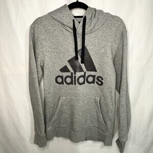 Men's Adidas Hooded Sweatshirt, big black logo, Size Medium